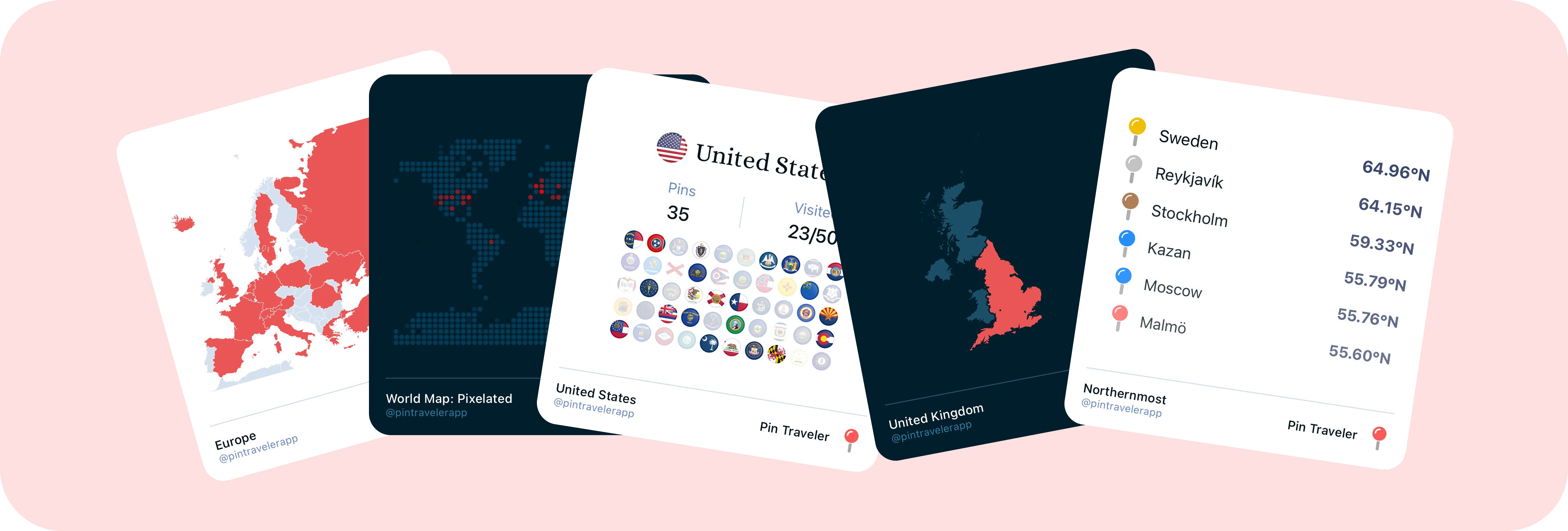 Bunch of exports from Pin Traveler Profile Tab